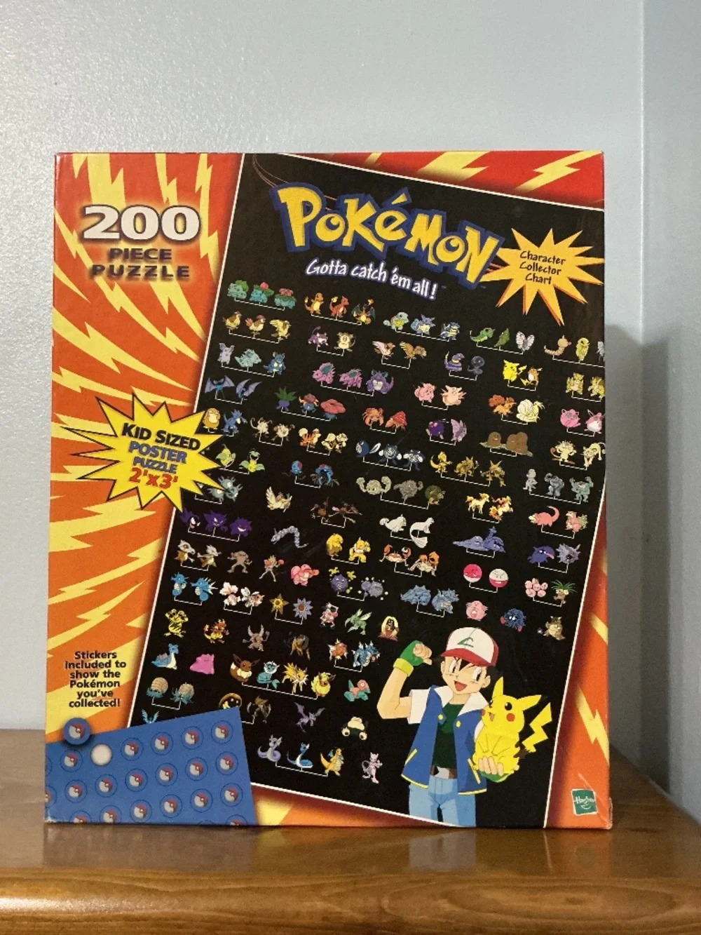 Vintage 1999 Pokemon 200 Piece Poster Puzzle Hasbro in Box Pikachu